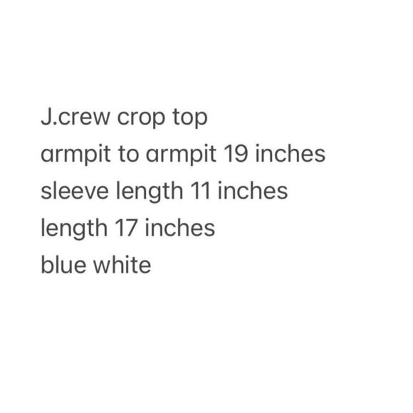 J.Crew Puff-Sleeve Organic Cotton Cropped Top Striped White Blue Beachy Womens L - Picture 5 of 12